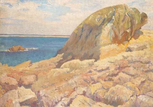 robert delaunay Le rocher devant la mer oil painting picture